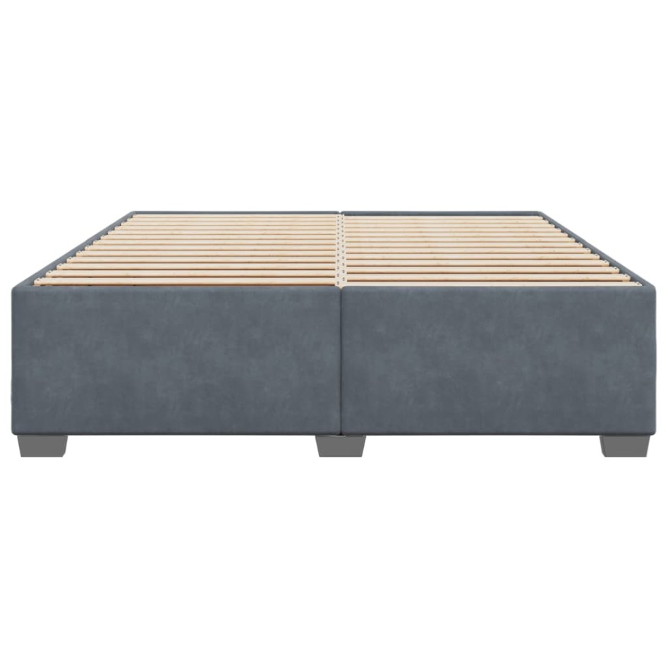 Estructura cama sin colchón terciopelo gris oscuro 200x200