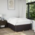 Estructura de cama sin colchón tela marrón oscuro 120x200