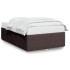 Estructura de cama sin colchón tela marrón oscuro 120x200