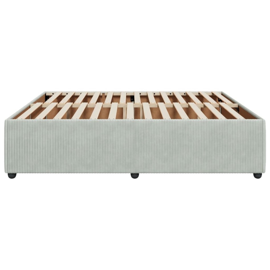 Estructura de cama sin colchón terciopelo gris claro 180x200