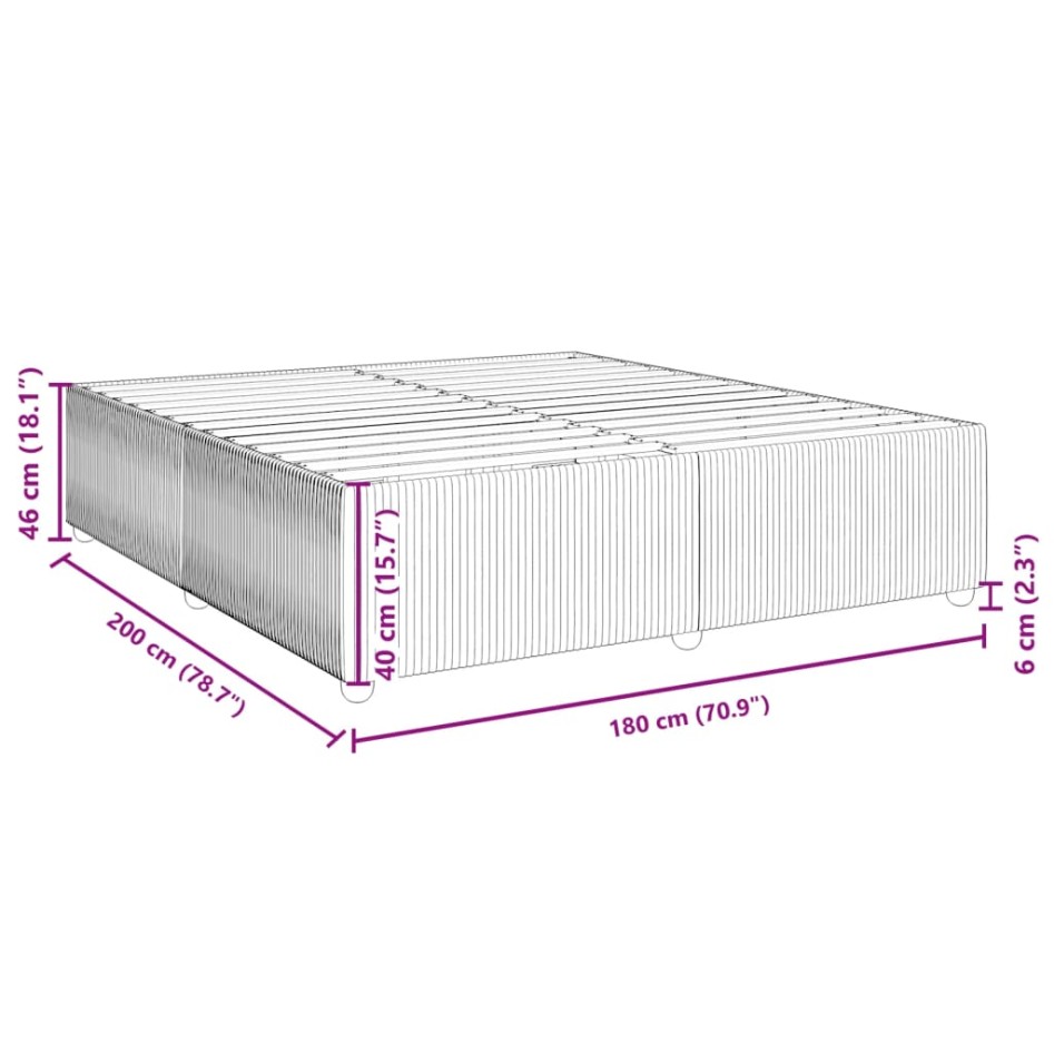 Estructura de cama sin colchón terciopelo negro 180x200