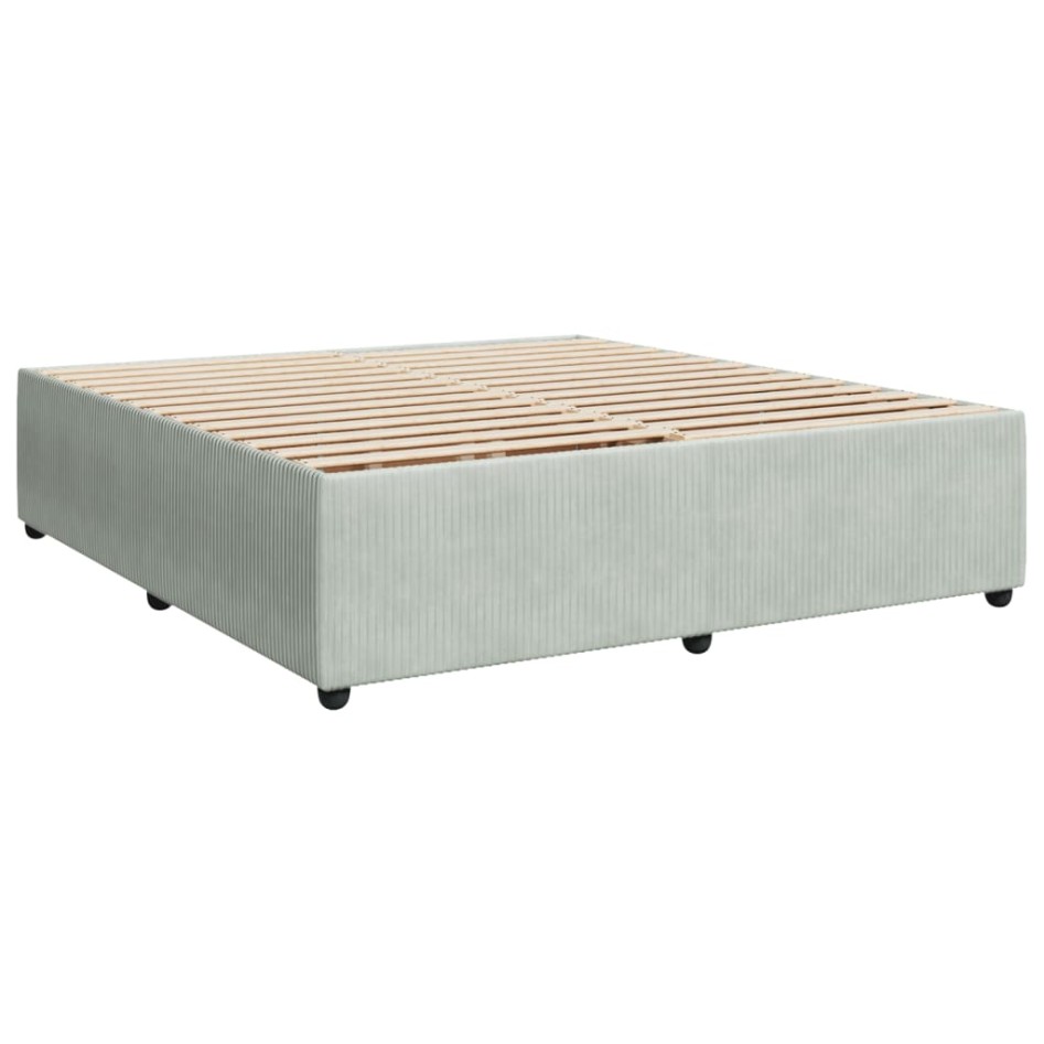 Estructura de cama sin colchón terciopelo gris claro 200x200