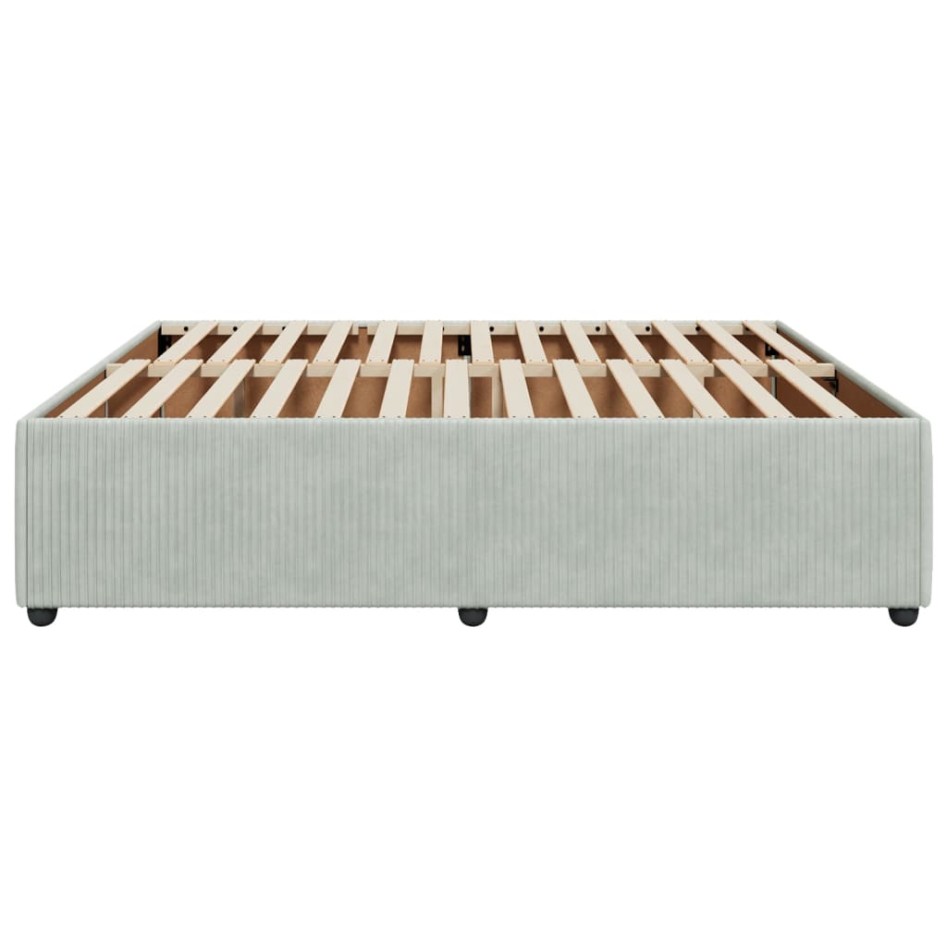 Estructura de cama sin colchón terciopelo gris claro 200x200