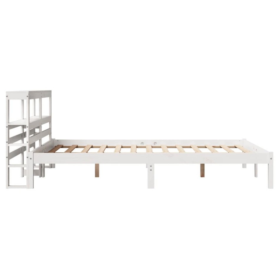 Estructura de cama sin colchón madera de pino blanca 140x190