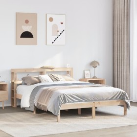 Estructura de cama sin colchón madera de pino maciza 120x200