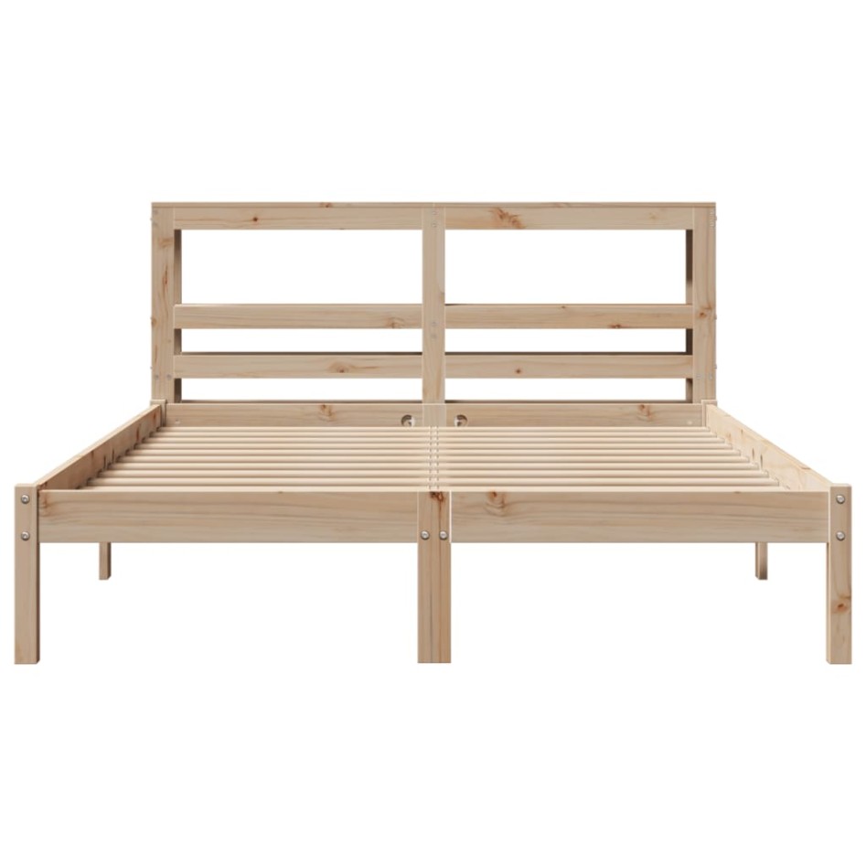 Estructura de cama sin colchón madera de pino maciza 120x200