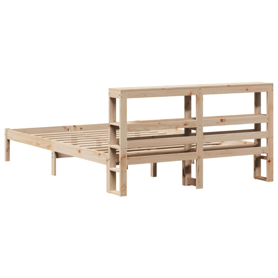 Estructura de cama sin colchón madera de pino maciza 120x200