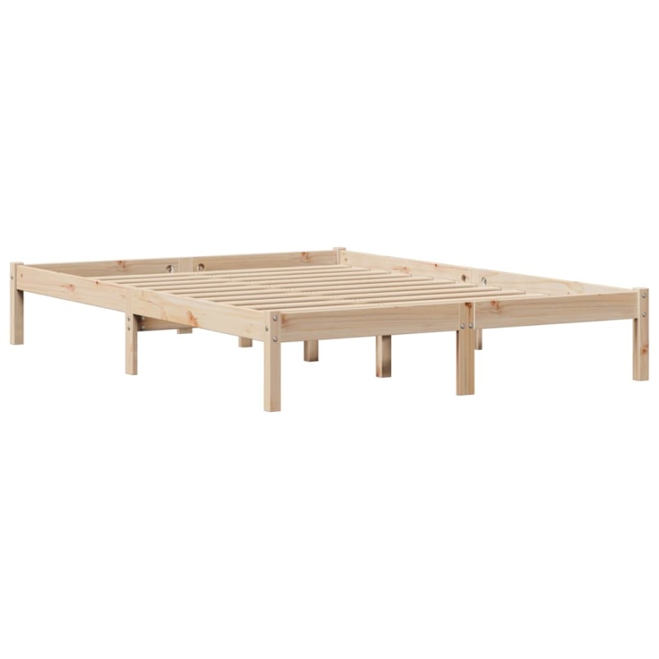 Estructura de cama sin colchón madera de pino maciza 120x200