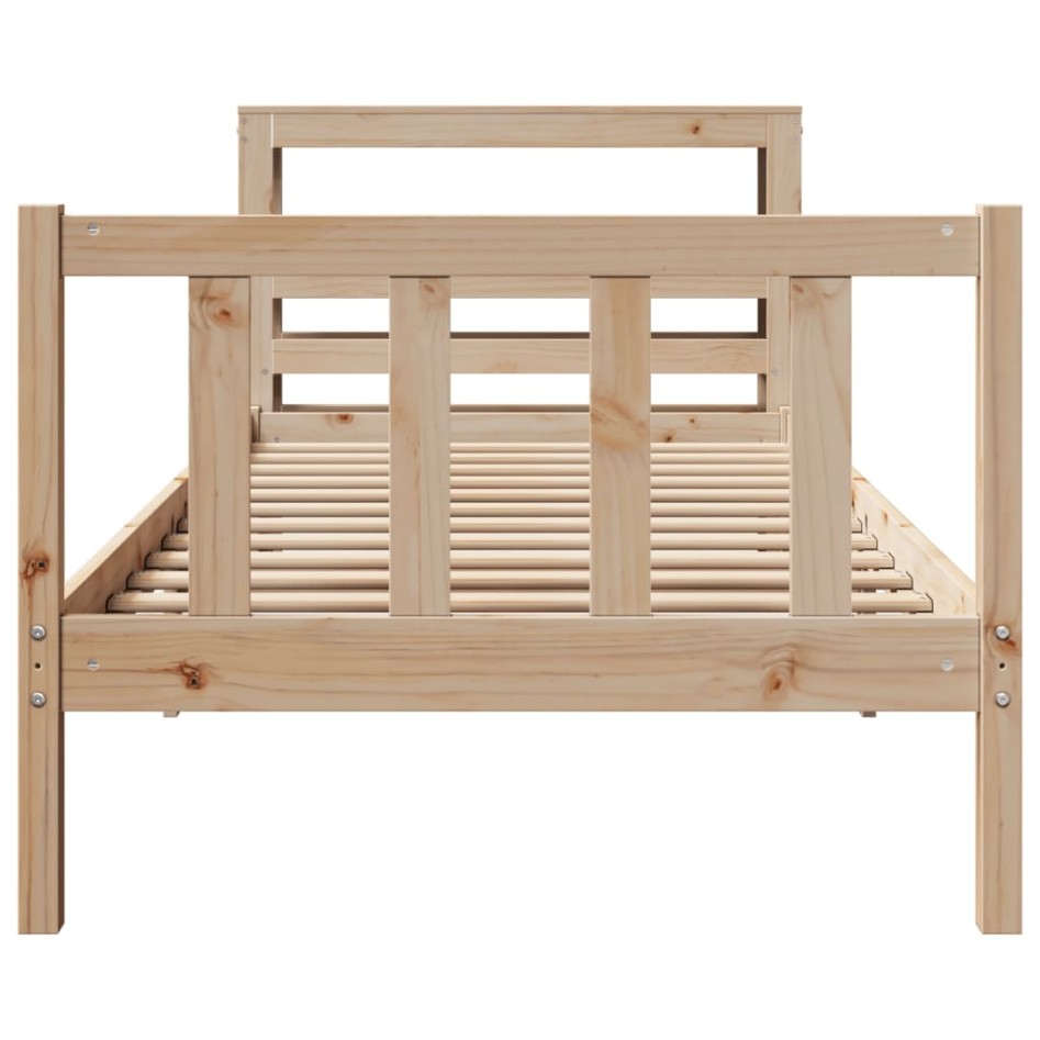 Estructura de cama sin colchón madera maciza de pino 100x200