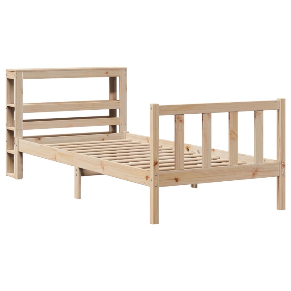 Estructura de cama sin colchón madera maciza de pino 90x200