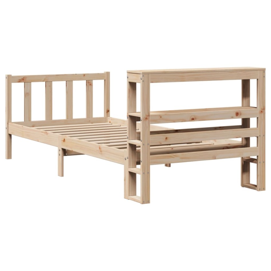 Estructura de cama sin colchón madera maciza de pino 90x200