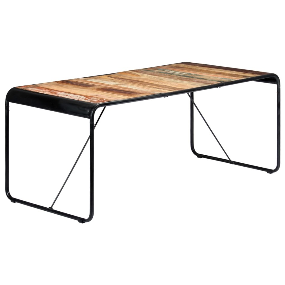 Mesa de comedor de madera maciza reciclada 180x90x76