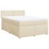 Cama box spring con colchón tela color crema 140x190