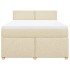 Cama box spring con colchón tela color crema 140x190