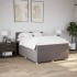 Cama box spring con colchón tela gris taupe 140x190