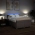 Cama box spring con colchón tela gris taupe 140x190