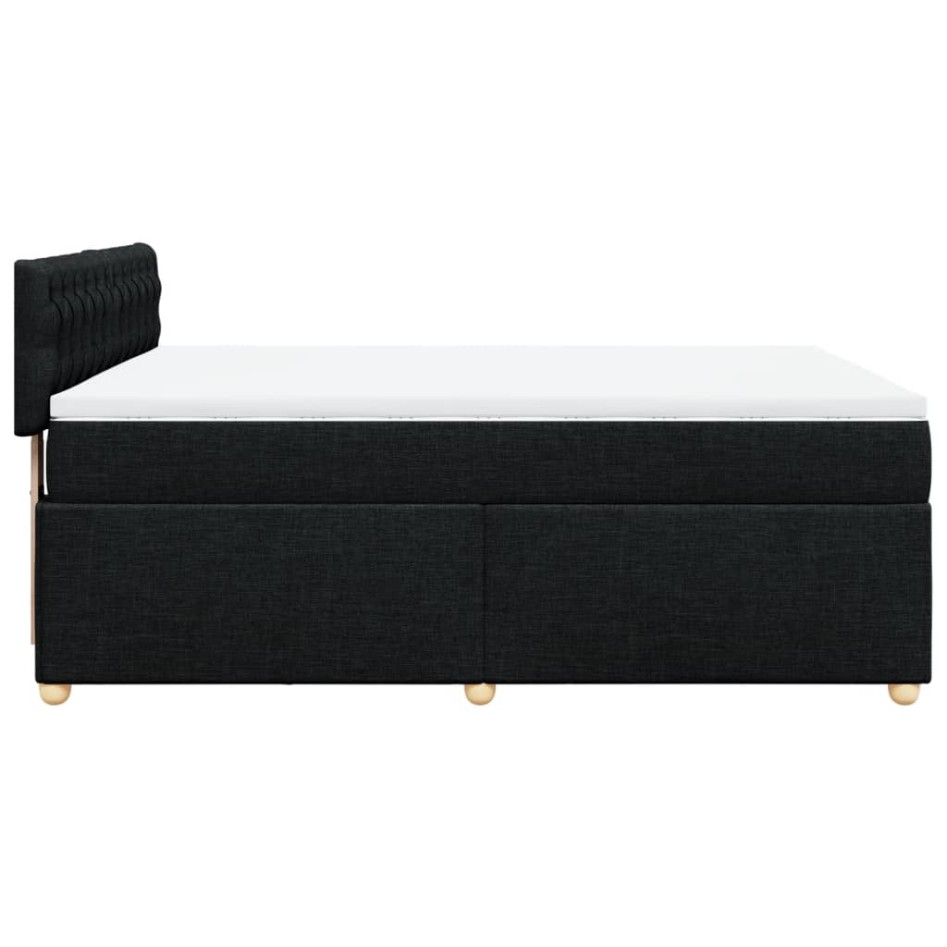 Cama box spring con colchón tela negro 140x190
