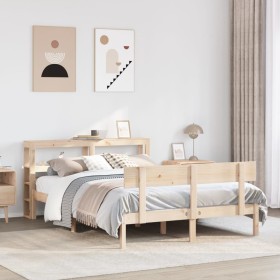 Estructura de cama sin colchón madera maciza de pino 120x190