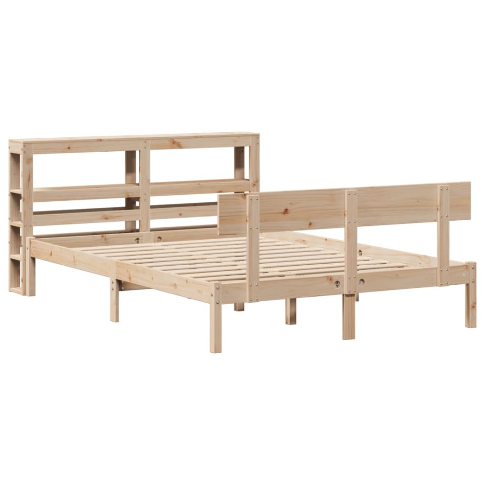 Estructura de cama sin colchón madera maciza de pino 120x190