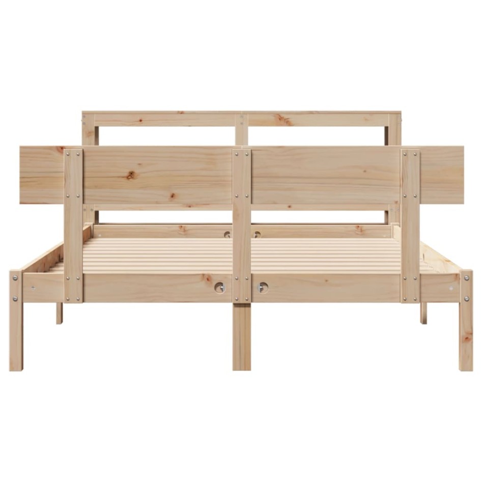 Estructura de cama sin colchón madera maciza de pino 120x190