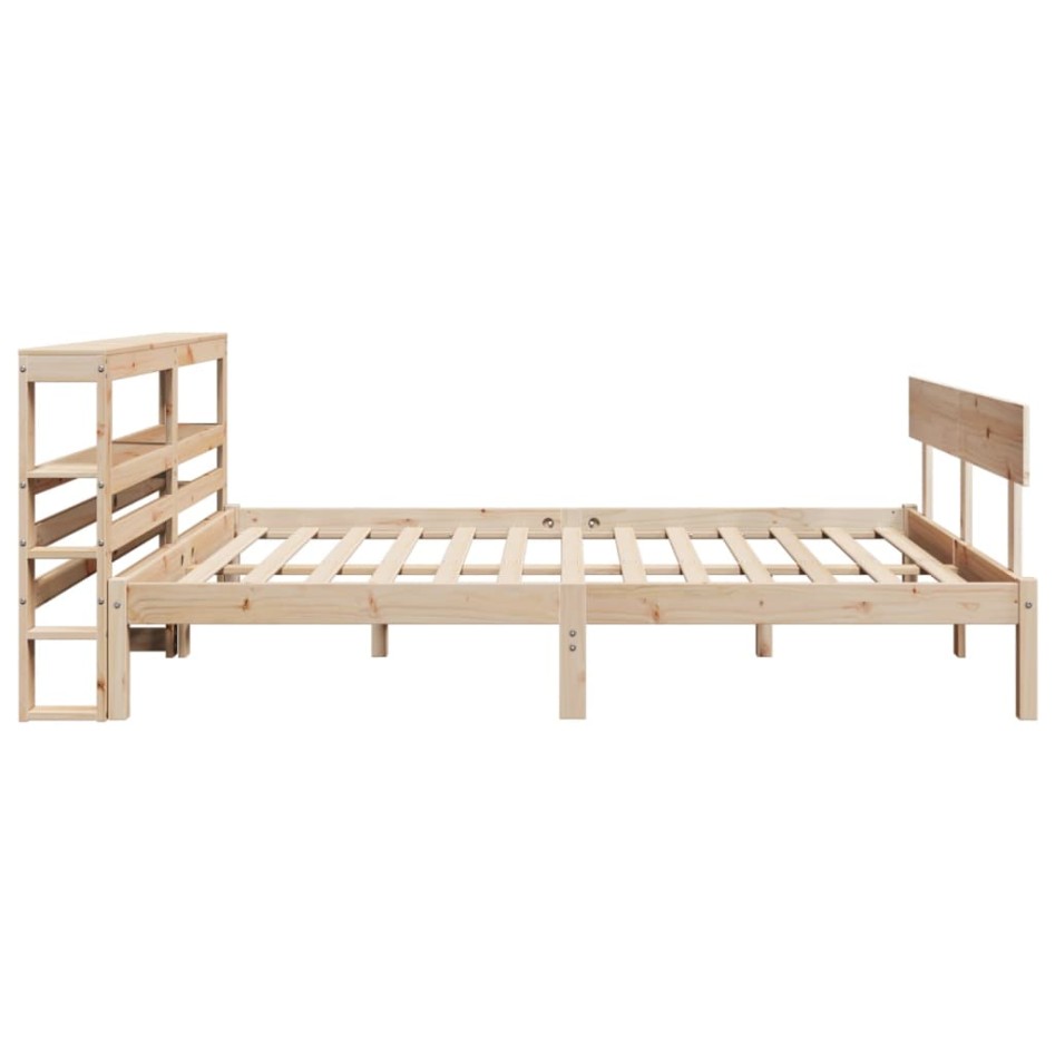 Estructura de cama sin colchón madera maciza de pino 120x190