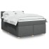 Cama box spring con colchón tela gris oscuro 140x190