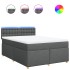 Cama box spring con colchón tela gris oscuro 140x190