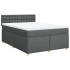 Cama box spring con colchón tela gris oscuro 140x190