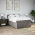 Cama box spring con colchón tela gris taupe 140x200