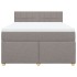 Cama box spring con colchón tela gris taupe 140x200