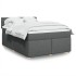 Cama box spring con colchón tela gris oscuro 140x200