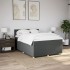 Cama box spring con colchón tela gris oscuro 140x200