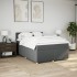 Cama box spring con colchón tela gris oscuro 140x200