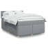 Cama box spring con colchón tela gris claro 160x200