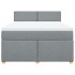 Cama box spring con colchón tela gris claro 160x200