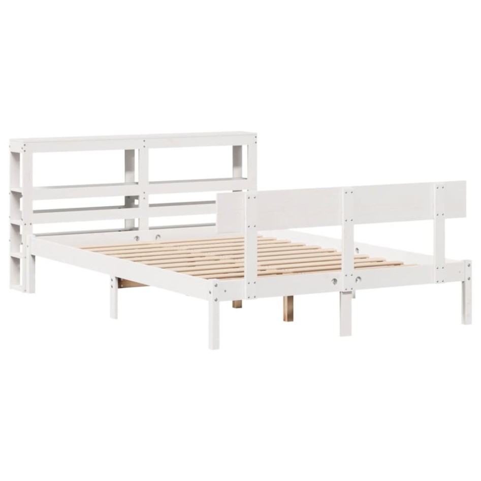 Estructura de cama sin colchón madera maciza de pino 160x200
