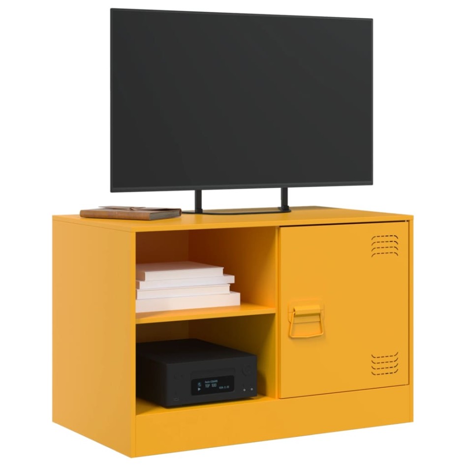 Muebles para TV 2 unidades acero amarillo mostaza 67x39x44