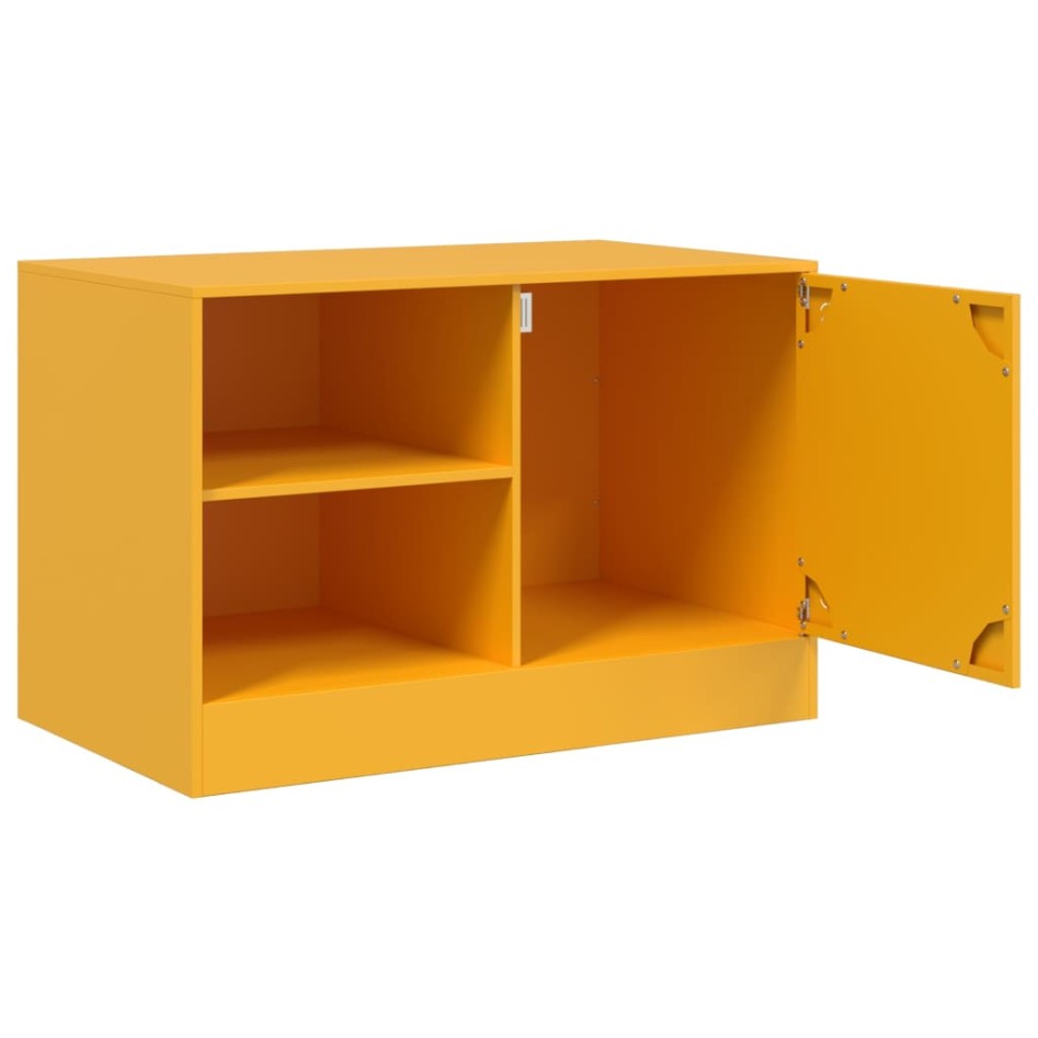Muebles para TV 2 unidades acero amarillo mostaza 67x39x44