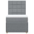 Cama box spring con colchón tela gris claro 90x190