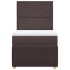 Cama box spring con colchón tela marrón oscuro 90x190