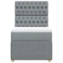 Cama box spring con colchón tela gris claro 90x190