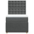 Cama box spring con colchón tela gris oscuro 90x190
