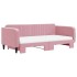 Sofá cama nido con colchón terciopelo rosa 100x200