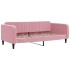 Sofá cama nido con colchón terciopelo rosa 100x200