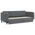 Sofá cama nido con cajones terciopelo gris oscuro 90x200