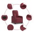 Sillón eléctrico reclinable elevable de tela rojo