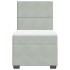 Cama box spring con colchón terciopelo gris claro 80x200