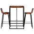 Set muebles bar 3 piezas madera maciza reciclada y cuero