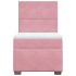 Cama box spring con colchón terciopelo rosa 80x200
