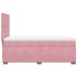 Cama box spring con colchón terciopelo rosa 80x200